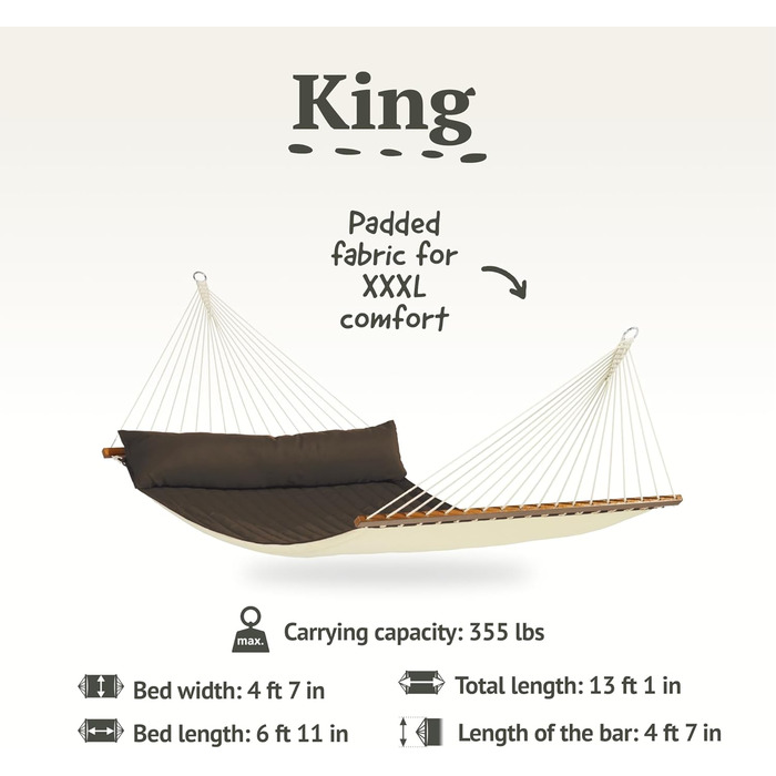 Гамак з підкладкою на жердині Kingsize Kingsize Arabica