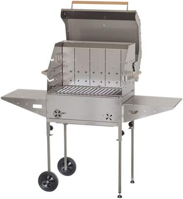 Гриль Profi Grill PG 600 з нержавіючої сталі, гриль на вугіллі, гриль для курки, гриль-вертел, камінна яма