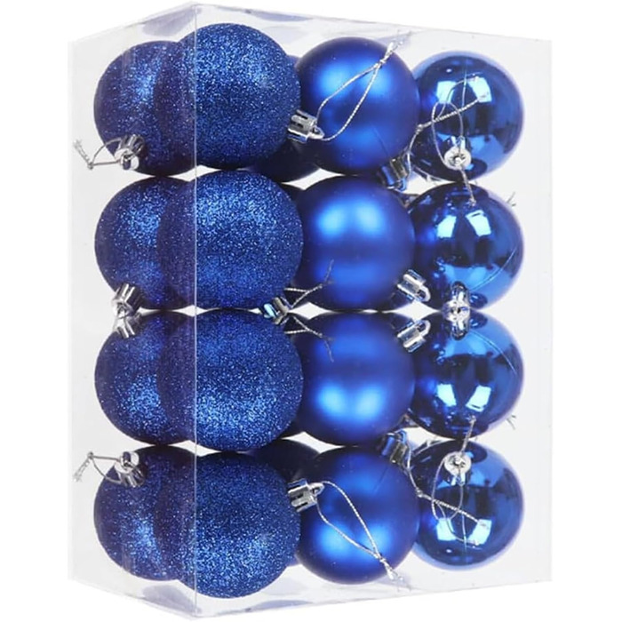 Набір блакитних ялинкових кульок 24 шт GESDYO