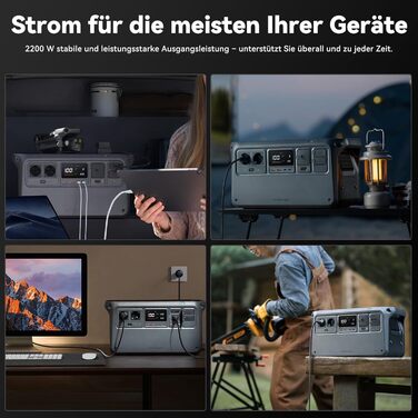 Портативна електростанція DJI Power 1000, сонячний генератор потужністю 2200 Вт, акумулятор LiFePO4 ємністю 1024 Втгод, функція швидкої зарядки 4-в-1, надзвичайно тихий 23 дБ, сонячний генератор для кемпінгу, автономного життя, кемперів, аварійних ситуаці