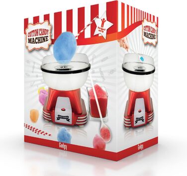 Машина для виробництва солодкої вати Gadgy - Ретро машина для виробництва солодкої вати - Машина для виробництва солодкої вати з паличками для їжі та мірною ложкою - висота 22 см Червоний білий - 500 Вт машина для виробництва солодкої вати для дому