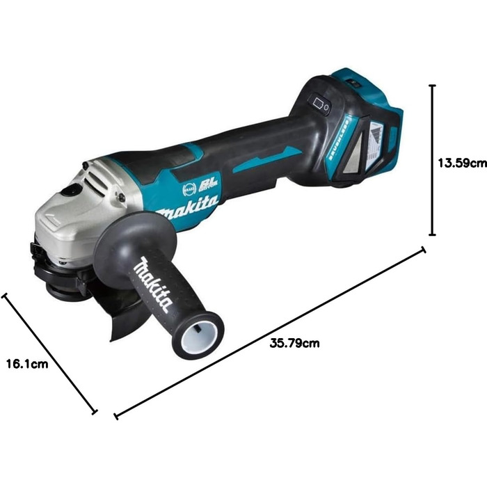 Акумуляторна кутова шліфувальна машина 18 В з лепестковим вимикачем (без акумулятора, без зарядного пристрою), кольорова Акумулято