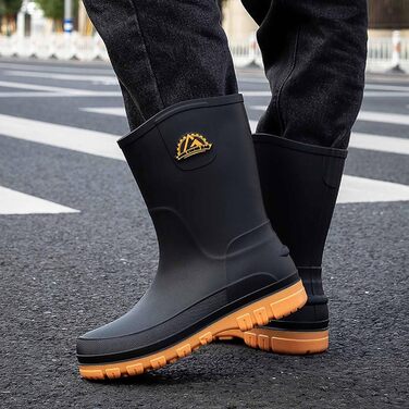 Чоловічі гумові черевики, взуття європейського зразка для носіння поза межами метро, нековзне гумове взуття для кухні, взуття для риболовлі на природі, розмір 44 EU, жовті