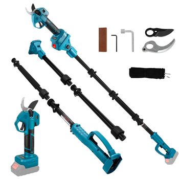 Акумуляторні сучкорізи зі штангою, безщіткові садові ножиці, сумісні з акумуляторами Makita, отвір 50 мм, максимальний діаметр різу 35 мм, ножиці для обрізки саду та дерев, подовження 2 м (акумулятор не входить до комплекту), макс. 35 мм, зі штангою