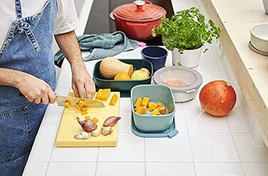 Кругла прямокутна миска Mepal Multi Bowl - Посуд для мікрохвильової печі - Підходить як герметична коробка для зберігання в холодильнику, посуді для мікрохвильової печі та як контейнер для зберігання продуктів - 2000 мл - Яскраво-синій