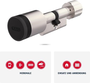 Розумний дверний циліндр CYLOX One - відкривання без ключа за допомогою смартфона та інших аксесуарів - дверний замок із захистом від свердління - відкривання зовнішньою ручкою - внутрішньою ручкою - довжина 30-40/30-40