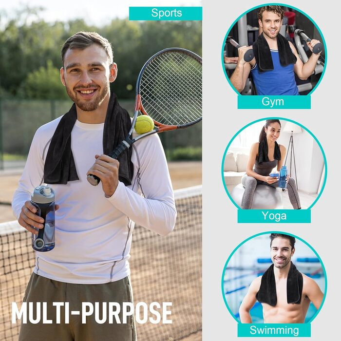 Рушники для тренажерного залу з мікрофібри Спорт Фітнес Тренування Рушник для поту Супер м'який і поглинаючий 40см х 80см 3 шт. и