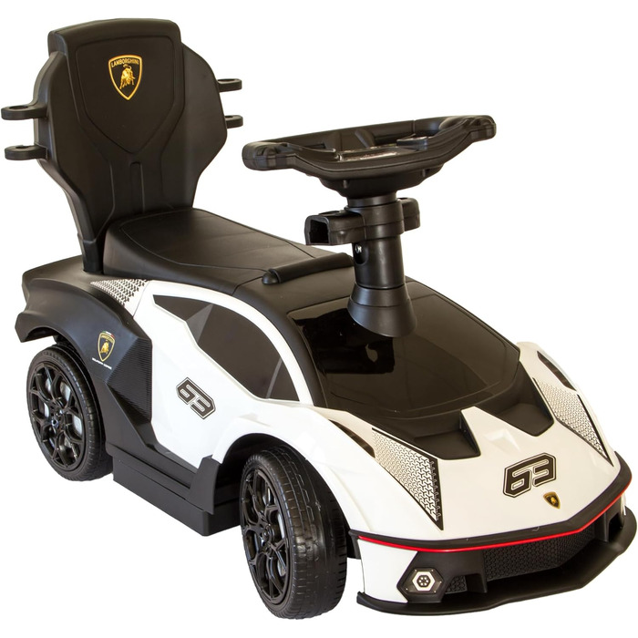 Коляска Lamborghini з штовхачем від 1 року коляска з захисною планкою коляска Lamborghini в білому кольорі можливе керування за до