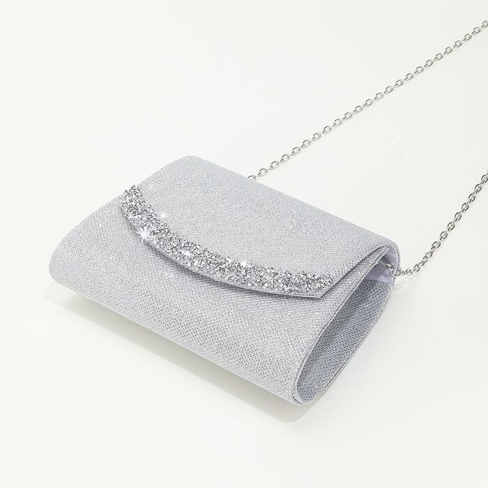 Елегантне клатч-сумочка з блискітками для вечірок, з від'ємним ланцюжком. Класична маленька сумочка на весілля та святкові заходи.