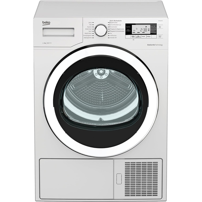 Сушильна машина Beko B5T4824IF bPRO 500 до 8 кг, клас енергоспоживання A, з тепловим насосом підходить для алергіків, 15 програм,  дизайн преміум-класу, білий