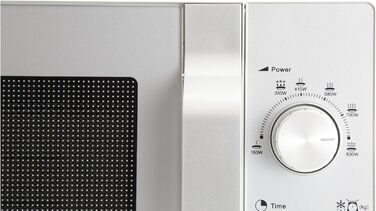 Мікрохвильова піч Sharp R204S Solo / 20 л / 800 Вт / 6 рівнів потужності / Таймер від 30 хвилин до 00 секунд / Розморожування з контролем ваги / Скляний поворотний стіл (24,5 см) / срібло