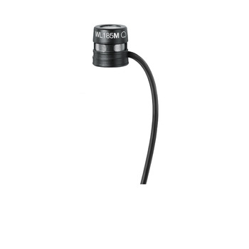 Петличний конденсаторний мікрофон Shure WL185MB/C-TQG, кардіоїдний, чорний (TA4F, з вітрозахистом та кліпсою)