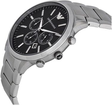 Чоловічий годинник Emporio Armani Chronograph з нержавіючої сталі 2T темний / сріблястий