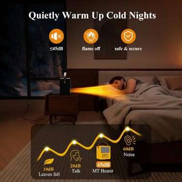 Електричний вентилятор-обігрівач Minthouz 1200 Вт/800 Вт, керамічний обігрівач з 3D-ефектом полум&39я, регульований термостат, енергоефективний, із захистом від перегріву та перекидання для спальні та офісу