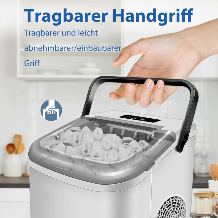 Машина для виробництва кубиків льоду, 15 кг 24 години, 9 кубиків льоду за 6 хвилин, льодогенератор з лопатою для льоду та кошиком, льодогенератор для кухні, офісу, автофургону