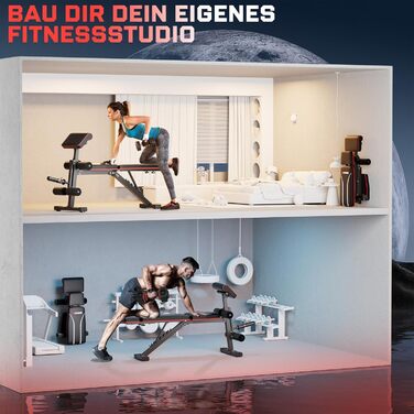 Складана лава для важкої атлетики XDDIAS з розгиначами ніг та накладкою для згинання рук, регульована тренувальна лава для домашнього спортзалу, складна лава для вправ, швидко складається, плоска, нахилена, чорна