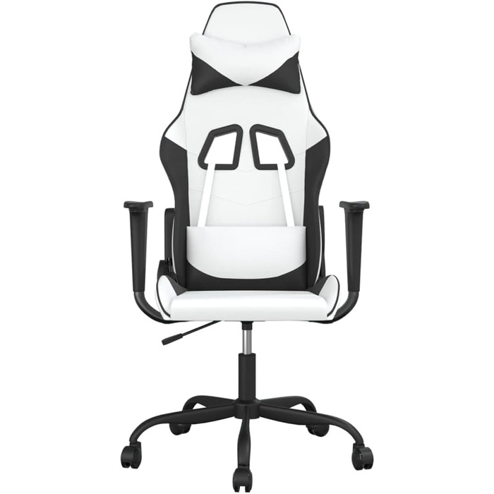 Ігрове крісло INLIFE Біло-чорне зі штучної шкіри, Меблі, Крісла, Ігрові крісла, Чорне, 16,1 кг, 3143651