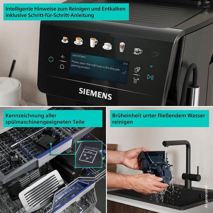 Кавомашина Siemens EQ600 iAroma TP601E09, чорна, понад 40 напоїв