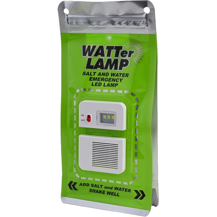 Світлодіодний ліхтар для морської води - не потребує батарейок та зарядки, яскравість 50 люмен, 140 годин роботи, для кемпінгу, надзвичайних ситуацій та використання на свіжому повітрі, 20,3 x 10,2 см, шнурок у комплекті