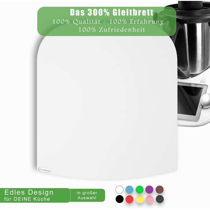 Ковзаюча дошка Coolina Premium для Thermomix - підходить для TM5, TM6 & TM31 - Високоякісний планер - виготовлений з акрилу - білий