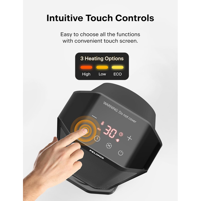 В 1 Електричний кімнатний обігрівач 2000 Вт з пультом дистанційного керування, енергоефективний, портативний керамічний нагрівач,