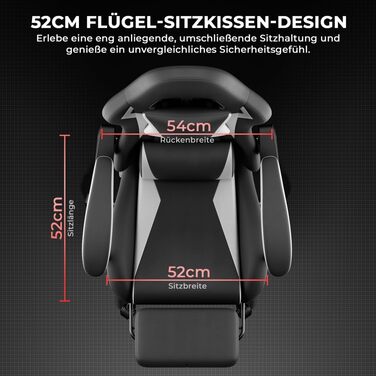 Безбрендове ігрове крісло ергономічне з регульованою висотою з підголівником, поперековою подушкою, обертове крісло для офісу, домашнього офісу, ПК, для дорослих та підлітків (чорно-біле ПВХ), 0I&I0I