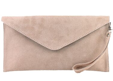 Жіноча замшева шкіряна сумка-клатч через плече T106, вечірня сумка ручної роботи, Італійського кольору, рожево-бежевого кольору, 2 шт.