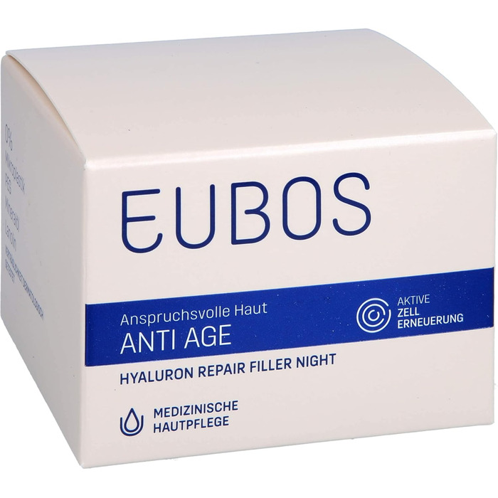 Нічний крем-заповнювач з гіалуроновою кислотою Eubos Hyaluron Repair, 50 мл