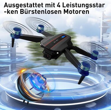Дрон з камерою HD 4K, складаний з FPV передачею, RC квадрокоптер з сумкою, круговий політ, 3D фліп, повернення однією кнопкою, безголовий режим, міні дрон подарунок для початківців, дітей, підлітків