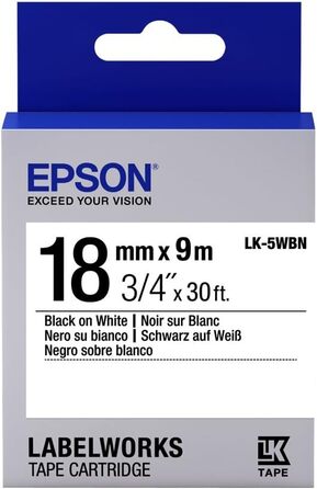 Стрічка EPSON LK-5WBN біла/чорна