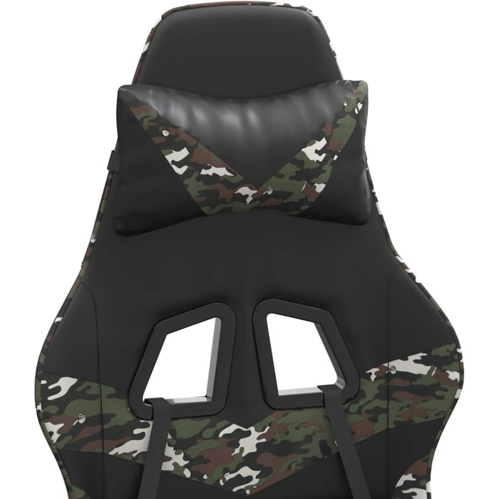 Поворотне ігрове крісло, чорне з камуфляжною штучною шкірою, модель 349554