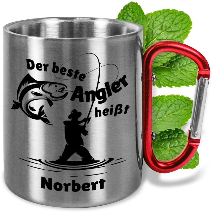 Кружка з нержавіючої сталі з карабіном True Statements, персоналізована Найкращий рибалка це ВАШЕ ІМ&39Я приблизно 330 мл металева кружка з іменем цікавий подарунок для рибалок, рибалок-аматорів, чоловіків на День батька
