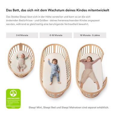 Подовжувач ліжка Stokke Sleepi V3, колір Hazy Grey - Трансформує міні-ліжко Sleepi - Розширює ліжко до 141 см - Підходить для дітей віком до 5 років - Матрац продається окремо