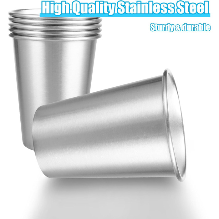 Набір з 12 чашок з нержавіючої сталі, чашки для пиття з нержавіючої сталі об&39ємом 350 мл, дитячі чашки з нержавіючої сталі розміром 84 x 103 мм, металеві чашки, чарки