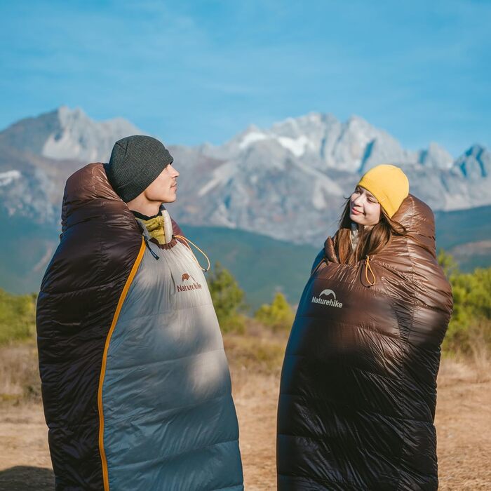 Спальний мішок Naturehike Snowbird з качиного пуху для мами, професійний спальний мішок для кемпінгу на природі, унісекс спальний мішок для дорослих 550 г/хакі/M