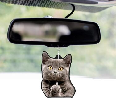 Ароматичне дерево з кішкою, що показує мотив середнього пальця, автомобільний кумедний дозатор ароматів, тюнінг автомобіля ароматн