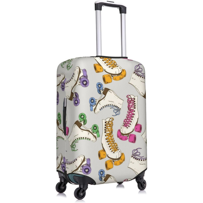 Чохол для валізи TOMPPY в ретро-стилі з яскравим принтом, еластичний, водостійкий, захищає від подряпин, підходить для валіз розміром 45,7-81,3 см, чорний, розмір M