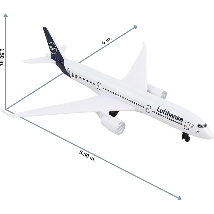 Одномісний літак Herpa Aviation Lufthansa Airbus A350, мала масштабна модель літака, іграшкова мініатюрна модель з пластику та металу - для дітей віком від 3 років