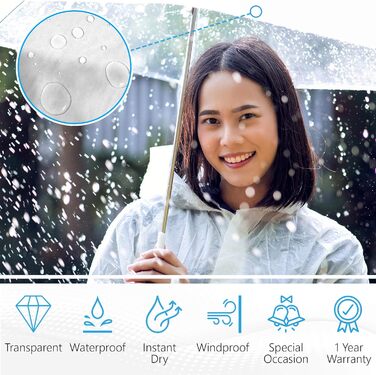 Прозора парасолька GadHome Велика прозора парасолька 85 см, купольні парасольки для жінок, весільна парасолька Легка парасолька, а