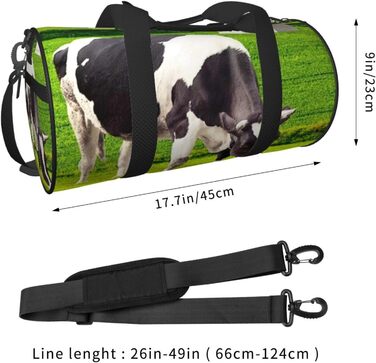 Спортивна сумка-мішок для подорожей та пляжу, принт Корови, чорна, універсальний розмір, дорожня сумка