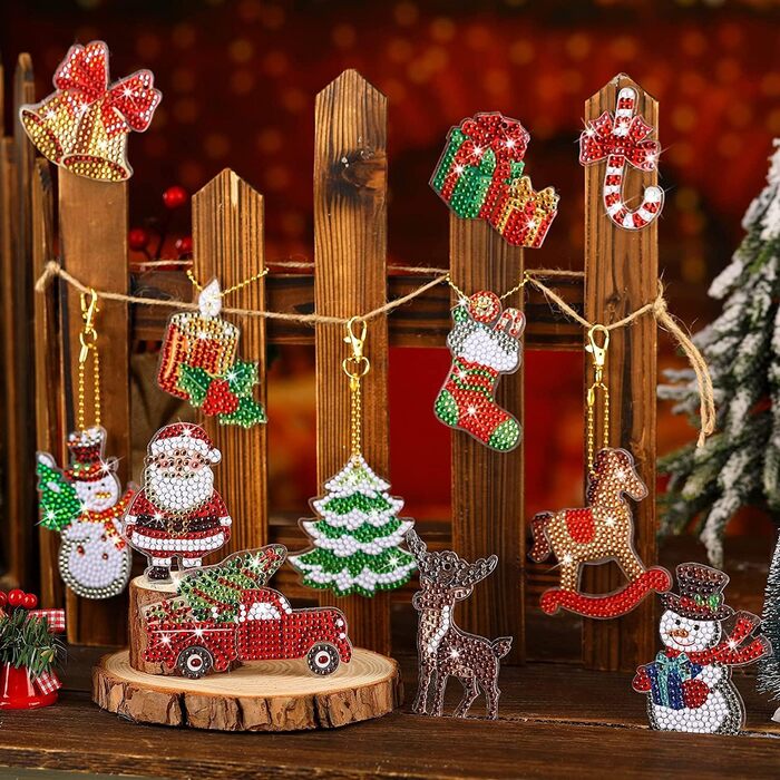 Набір 5D алмазної картини Різдво, дитячий набір для малювання, брелок "Гном" своїми руками, 12