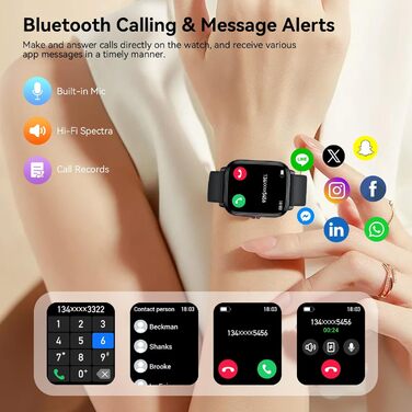 Розумний годинник для чоловіків та жінок, 1,83-дюймовий сенсорний HD-екран, 20-денний час роботи від батареї, фітнес-годинник з пульсометром, монітором сну, крокоміром, функцією Bluetooth-дзвінків, 112 спортивних режимів, водонепроникність IP68, спортивни