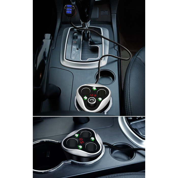 Розподільник автомобільного прикурювача 3 відділення автомобільний зарядний пристрій адаптер з 3 USB портами 12/24V 120W DC Потужн