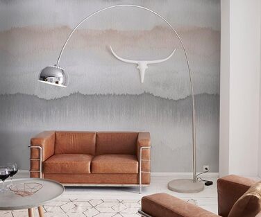 Торшер Big-Deal Deluxe Silver хромований з диммером і бетонною основою Arc Lamp Concrete W223 x D49 x H240 см