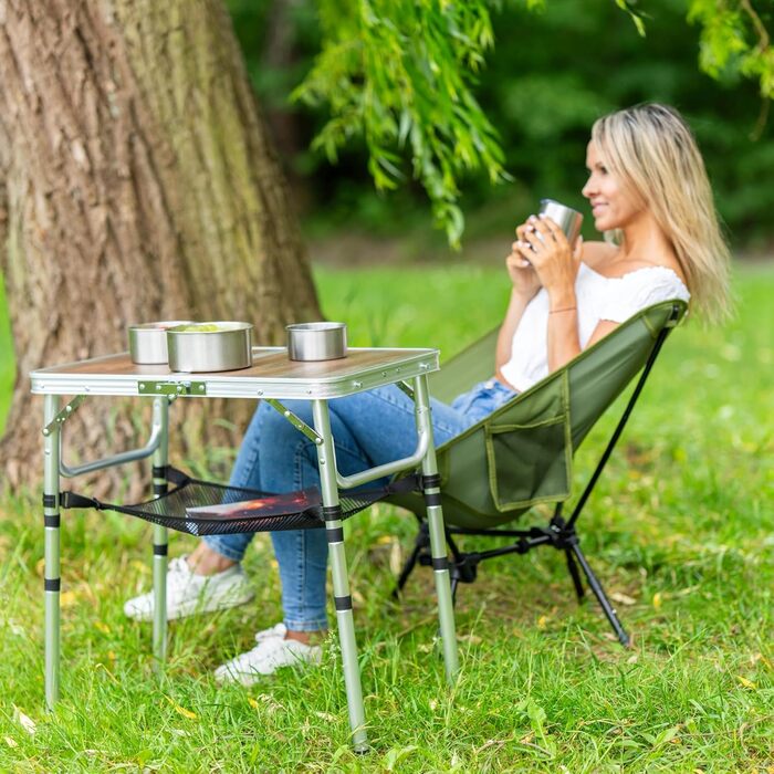 Складаний кемпінговий стіл 60x40, регульована висота Бічний столик, вуличний розкладний стіл, невеликий кемпінговий столик Балконний гриль-стіл, стіл для пікніка Компактний та легкий