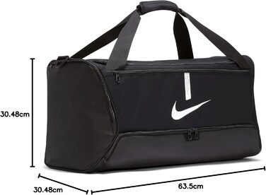 Спортивна сумка Nike Academy Team Football (середня, 60 л), CU8090 чорна/чорна/біла, MISC, одинарна