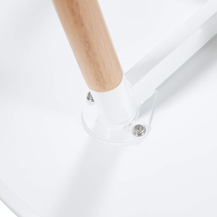 Круглий обідній стіл HJ WeDoo з МДФ, бук, обідній стіл, кухонний стіл, дерев&39яний стіл, 80 x 80 x 75 см, 4 ніжки, натуральний, білий 80 x 80 см