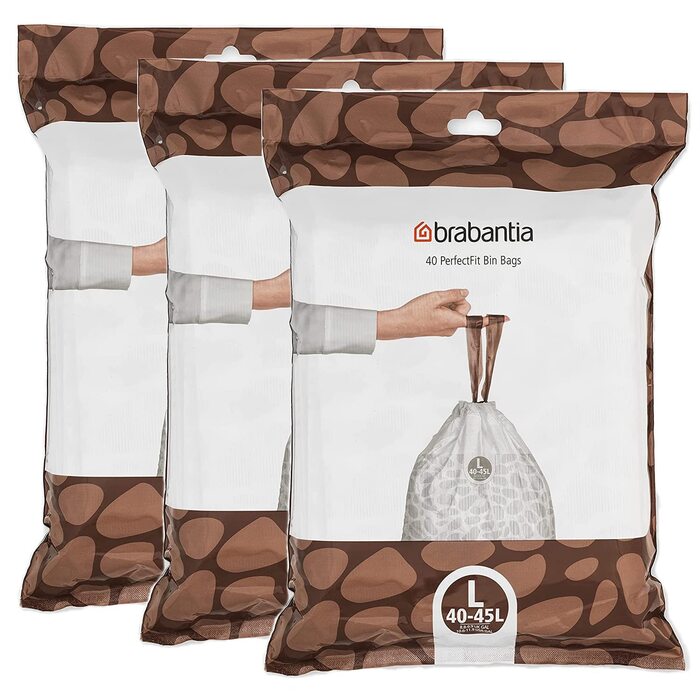 Сміттєві пакети Brabantia (40-45 літрів (л) Надзвичайно міцні сміттєві пакети зі шнурком (120 шт. ))