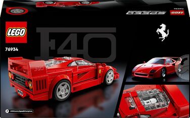 Суперкар Ferrari F40, Ігровий набір із збірною іграшковою машинкою та мініфігуркою водія, Колекційний набір для дітей, Подарунок для хлопчиків та дівчаток 76934