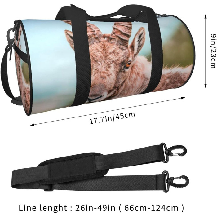Дорожня сумка-циліндр, сірий єдиноріг на траві, спортивна сумка для чоловіків та жінок, сумка для подорожей, спортивний баул
